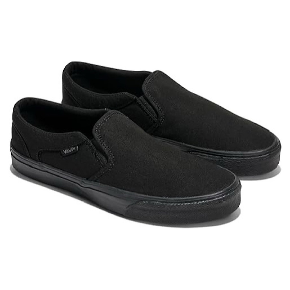 VANS Asher Slip-On Canvas Sneaker in black